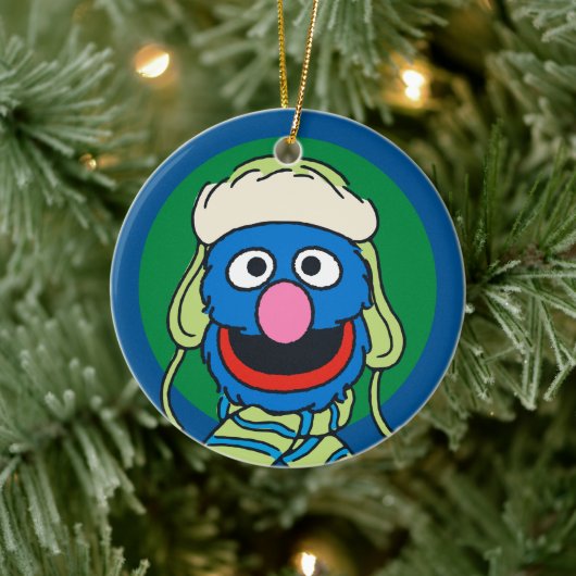 Grover Winterhoed Keramisch Ornament (Boom)