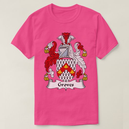 Groves Coat of Arms Family Crest  T-shirt (Design voorkant)