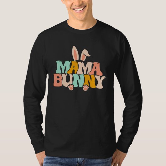 Grovy Mama Bunny Pregnancy Annoucement Easter Day  T-shirt (Voorkant)