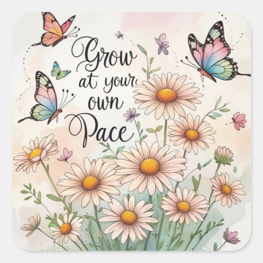 Grow at your own pace - sticker (Voorkant)