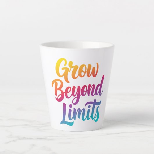 Grow Beyond Limits - Kleurrijk Motivatie Latte Mok (Voorkant)