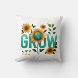 Grow Earth Sunflower Eco Design Kussen