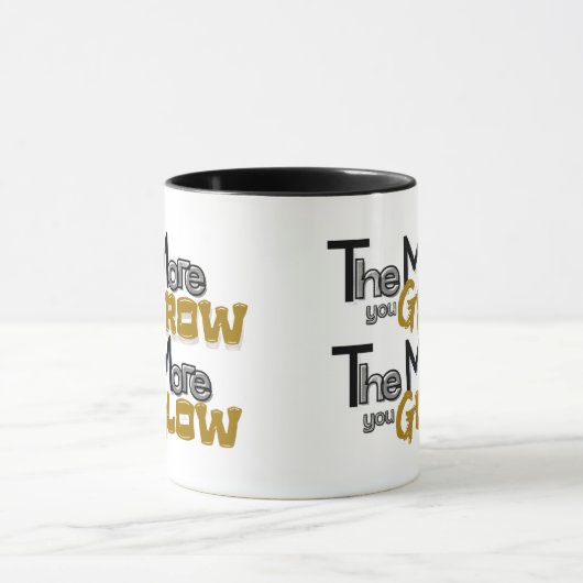 Grow & Glow Mug – Inspirational Quote Mok (Midden)