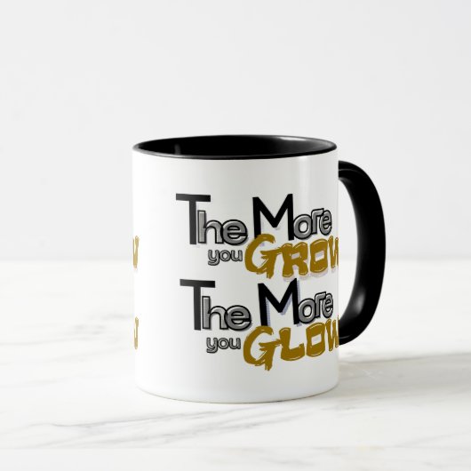 Grow & Glow Mug – Inspirational Quote Mok (Voorkant rechts)