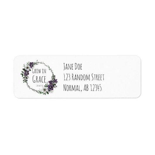 Grow in Grace Address Labels (Voorkant)