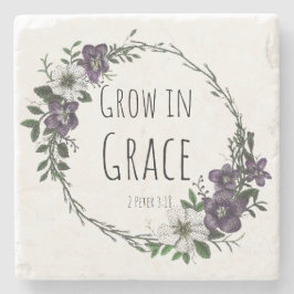Grow in Grace Stone Coaster Stenen Onderzetter