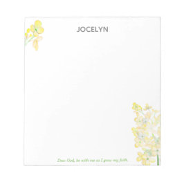 Grow My Faith Gele Hyacint gepersonaliseerd Notitieblok