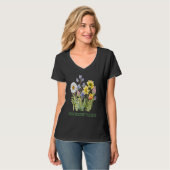 Grow Positive Thoughts  Gardeners Inspirational Fl T-shirt (Voorkant volledig)