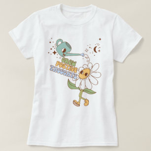 Grow Positive Thoughts Retro Cottagecore Daisy T-shirt