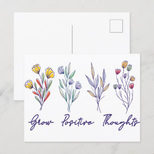 Grow Positive Thoughts Wildflower Floral Plant Briefkaart