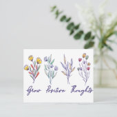 Grow Positive Thoughts Wildflower Floral Plant Briefkaart (Staand voorkant)