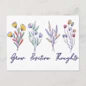 Grow Positive Thoughts Wildflower Floral Plant Briefkaart (Voorkant)