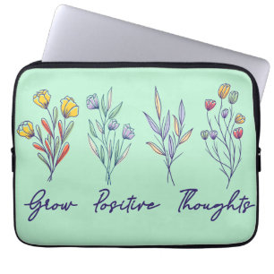 Grow Positive Thoughts Wildflower Floral Plant Laptop Sleeve