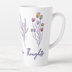 Grow Positive Thoughts Wildflower Floral Plant Latte Mok
