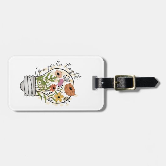Grow positive thoughts Wildflower Inspirerend Bagagelabel (Voorkant horizontaal)