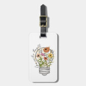 Grow positive thoughts Wildflower Inspirerend Bagagelabel (Voorkant verticaal)