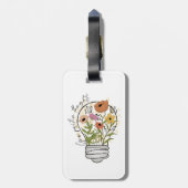 Grow positive thoughts Wildflower Inspirerend Bagagelabel (Achterkant verticaal)