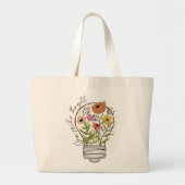 Grow positive thoughts Wildflower Inspirerend Grote Tote Bag (Voorkant)