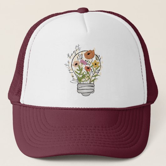 Grow positive thoughts Wildflower Inspirerend Trucker Pet (Voorkant)