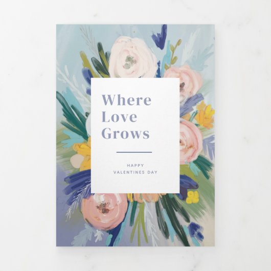 Grow samen de Aangepaste Valentijn van de Foto Drieluik Wenskaart (Cover)