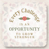 "Grow Stronger" Affirmation Bier Onderzetter (Voorkant)