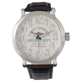 "Grow Stronger" Affirmation Horloge