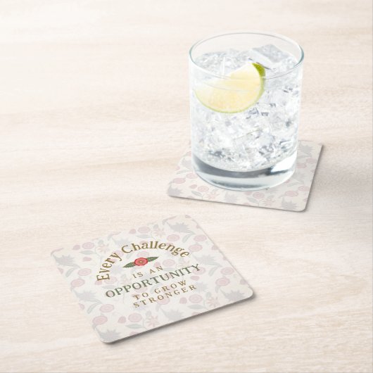 "Grow Stronger" Affirmation Kartonnen Onderzetters (Insitu)
