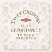 "Grow Stronger" Affirmation Kartonnen Onderzetters (Voorkant)