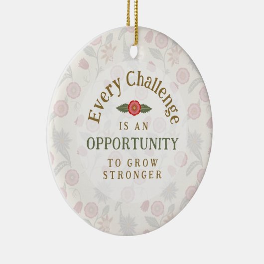 "Grow Stronger" Affirmation Keramisch Ornament (Rechts)