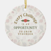 "Grow Stronger" Affirmation Keramisch Ornament (Voorkant)