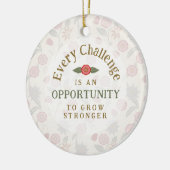 "Grow Stronger" Affirmation Keramisch Ornament (Links)