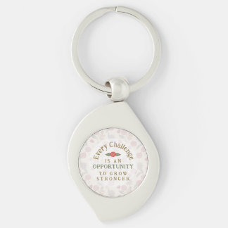 "Grow Stronger" Affirmation Metal Keychain