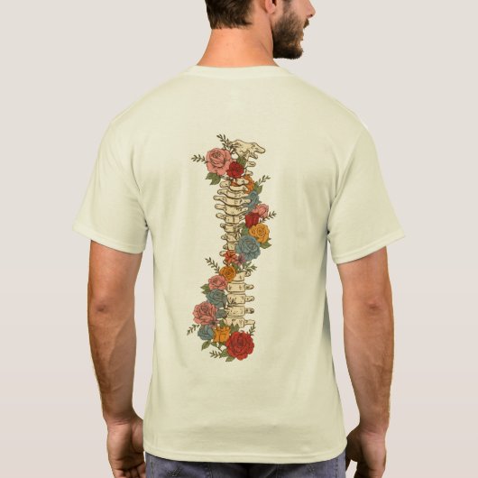 Grow Through It Floral Quote Botanical Inspiration T-shirt (Achterkant)