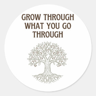 Grow Through Resilience Tree of Life Art Ronde Sticker