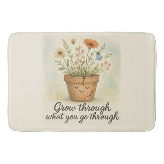Grow Through What You Go Through Badmat (Voorkant)