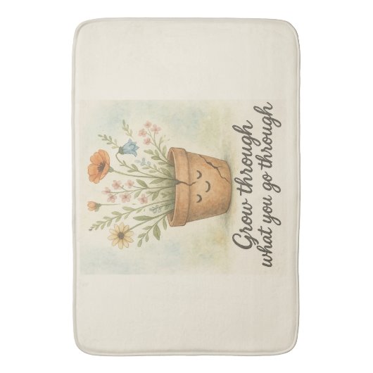 Grow Through What You Go Through Badmat (Voorkant Verticaal)