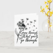 Grow Through What You Go Through Insrational Motiv Kaart (Gele Bloem)