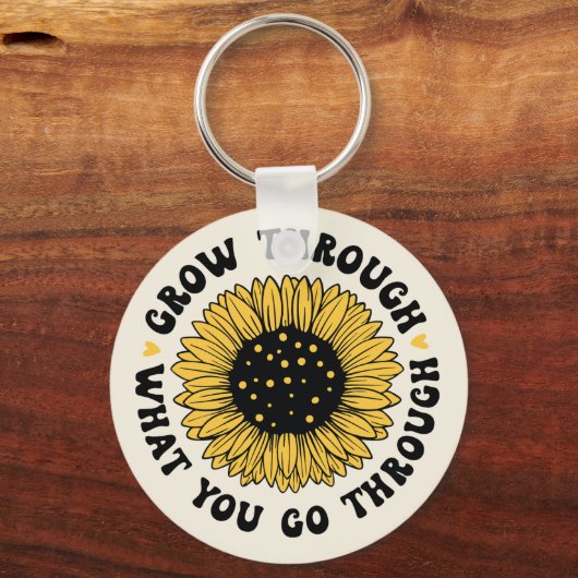 Grow through what you go through. sleutelhanger (Achterkant)