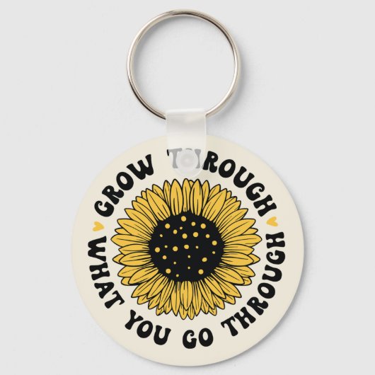 Grow through what you go through. sleutelhanger (Achterkant)