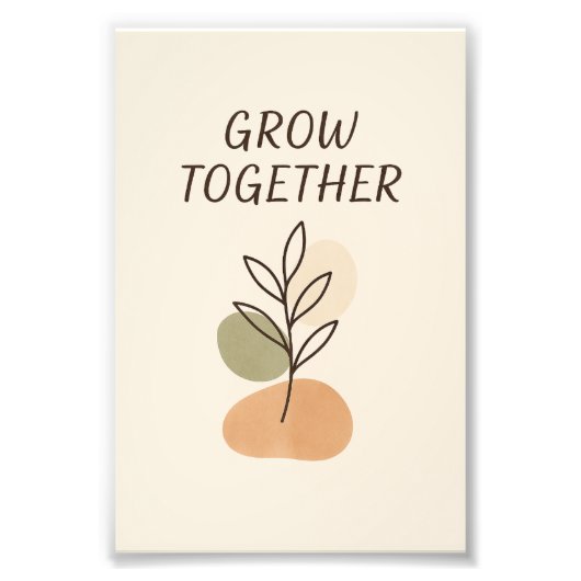 Grow Together Minimalistische Botanische Poster (Voorkant)