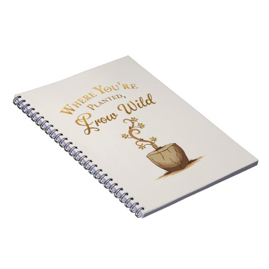 Grow Wild – Elegant Gold Leaf Travel Journal Notitieboek (Rechterzijde)