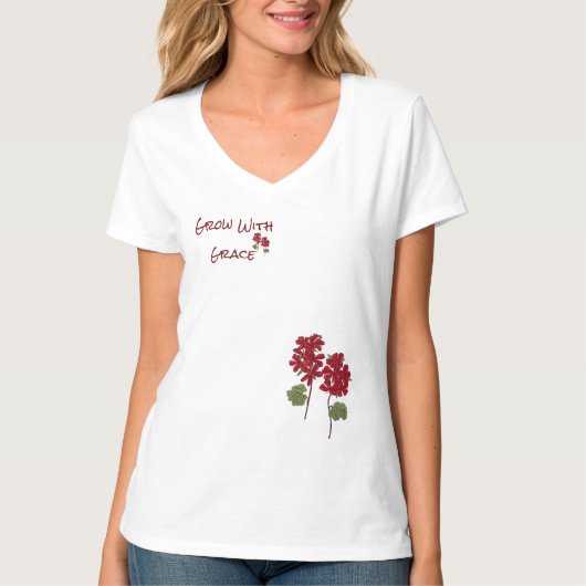 Grow with Grace T-shirt – Inspirerend (Voorkant)