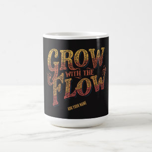 Grow With The Flow Aangepaste Naam Retro 70s Typog Koffiemok