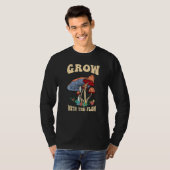 Grow With The Flow Magic Psilocybin Mushrooms Vint T-shirt (Voorkant volledig)