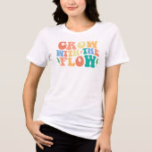 "Grow With The Flow" Retro 70s Typography Tri-Blend Shirt (Voorkant)