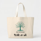 Grow Your Dreams Inspirational Motivational Grocer Grote Tote Bag (Voorkant)