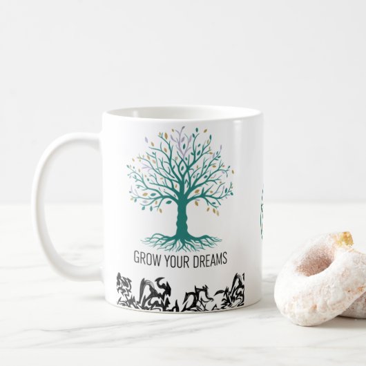 Grow Your Dreams Mug – Follow Your Dreams Inspirat Koffiemok (Met donut)