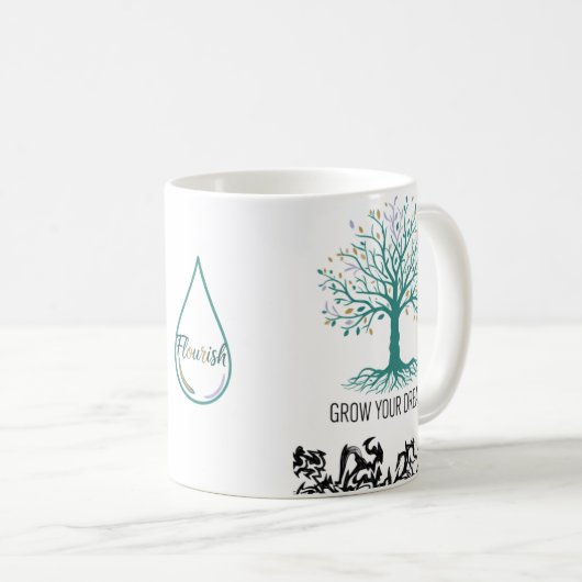 Grow Your Dreams Mug – Follow Your Dreams Inspirat Koffiemok (Voorkant rechts)