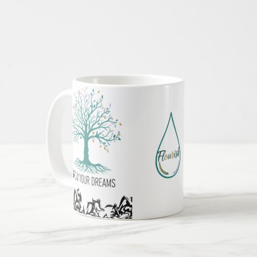 Grow Your Dreams Mug – Follow Your Dreams Inspirat Koffiemok (Voorkant links)