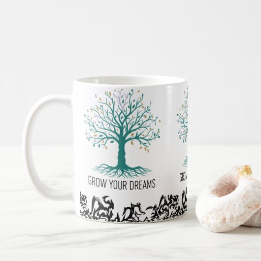 Grow Your Dreams Mug – Follow Your Dreams Inspirat Koffiemok (Met donut)